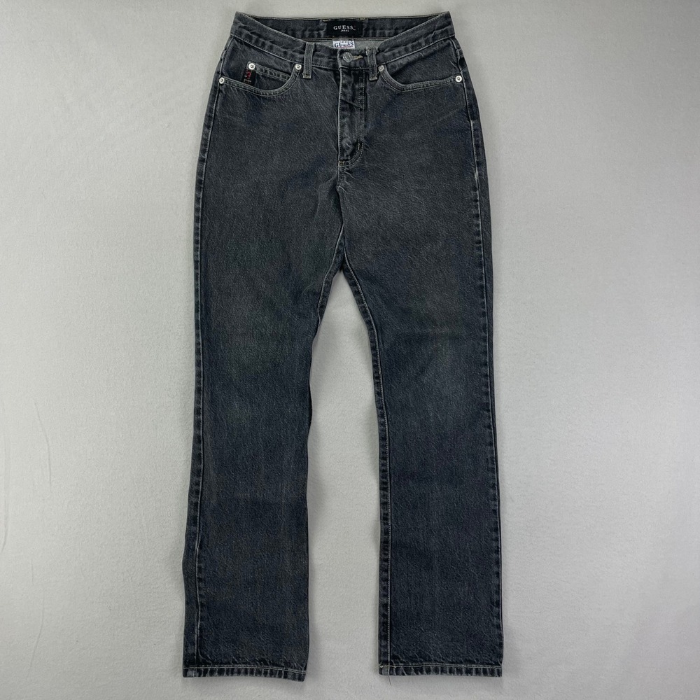 VTG‎ GUESS Jeans Bootcut Womens 27S Black Denim 90s Fade Country Western Rodeo